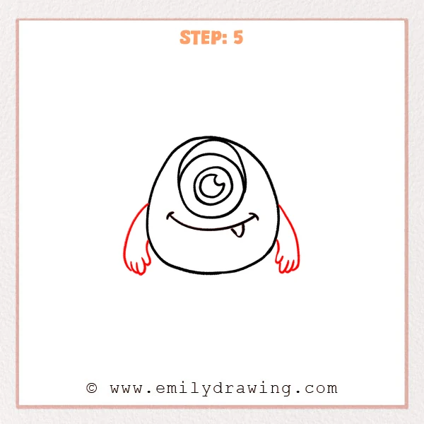 how to draw a mike wazowski - Step 5